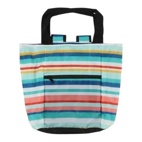 Unisex Lunch Backpack Generic Striped Cooler Backpack Insulated Portable Cooler - Picture 3 of 8